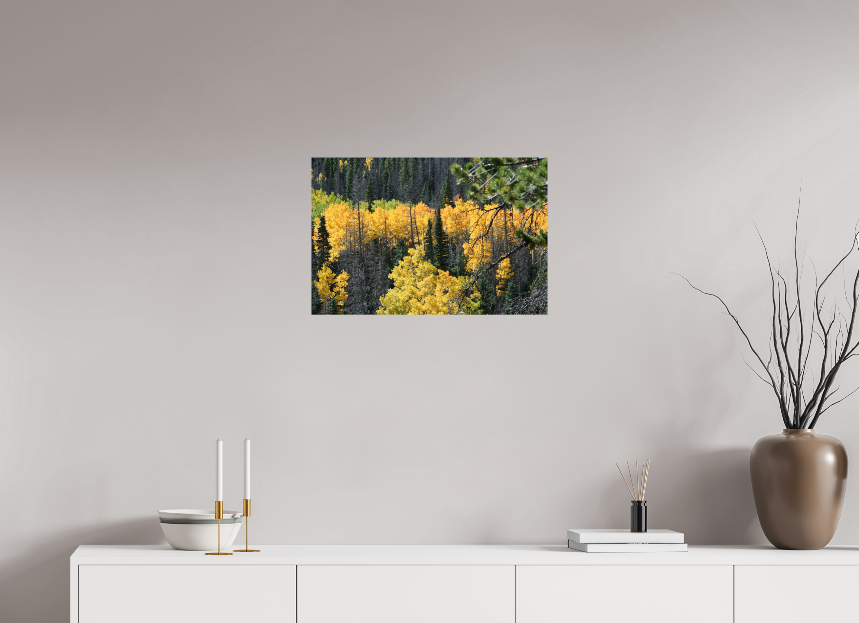 24 x 16″, Photo Print with Protective Lamination Mountain Valley In Fall 03