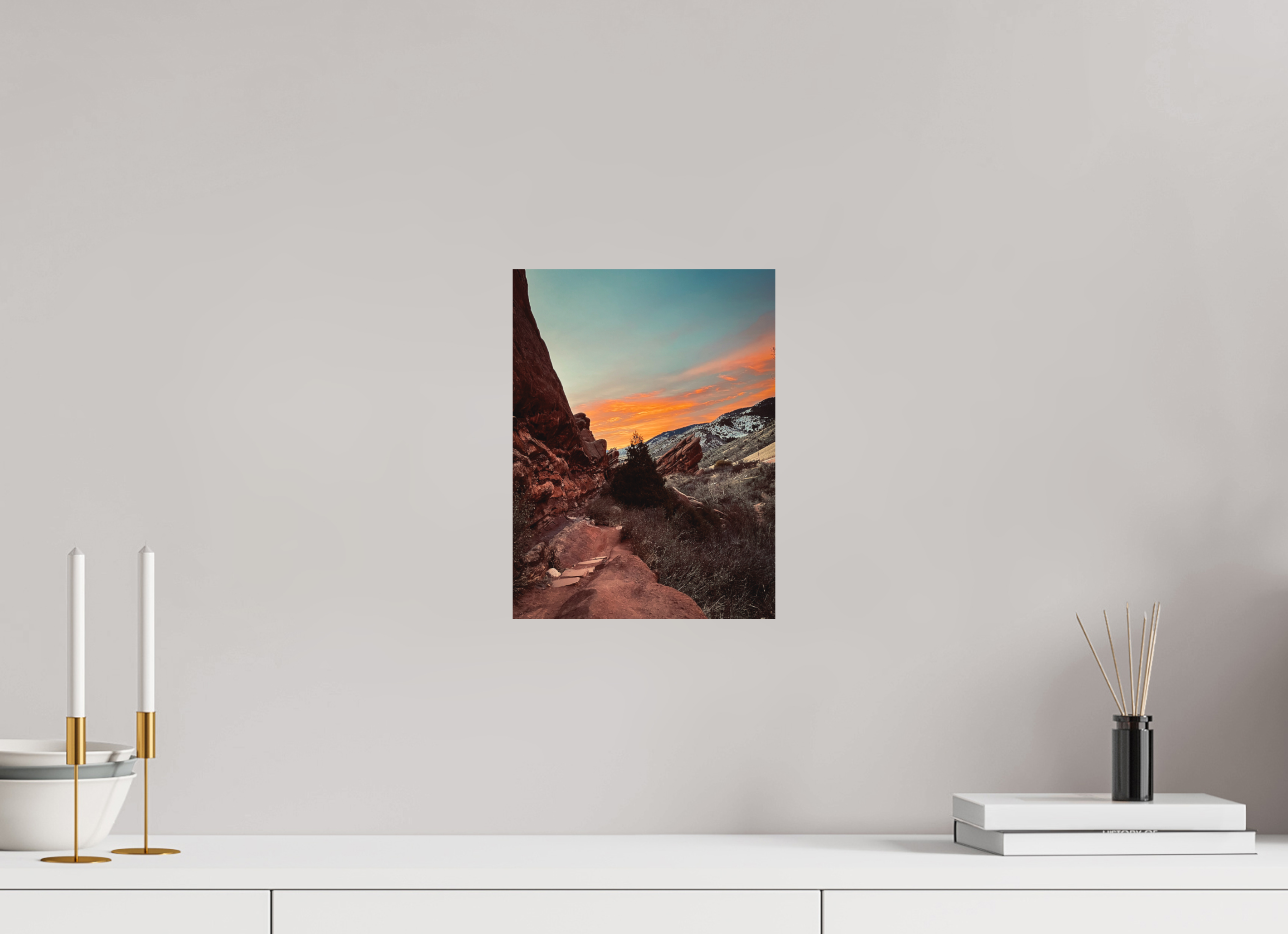 9 x 12″, Direct Print on Aluminum Dibond Red Rocks at dawn 06