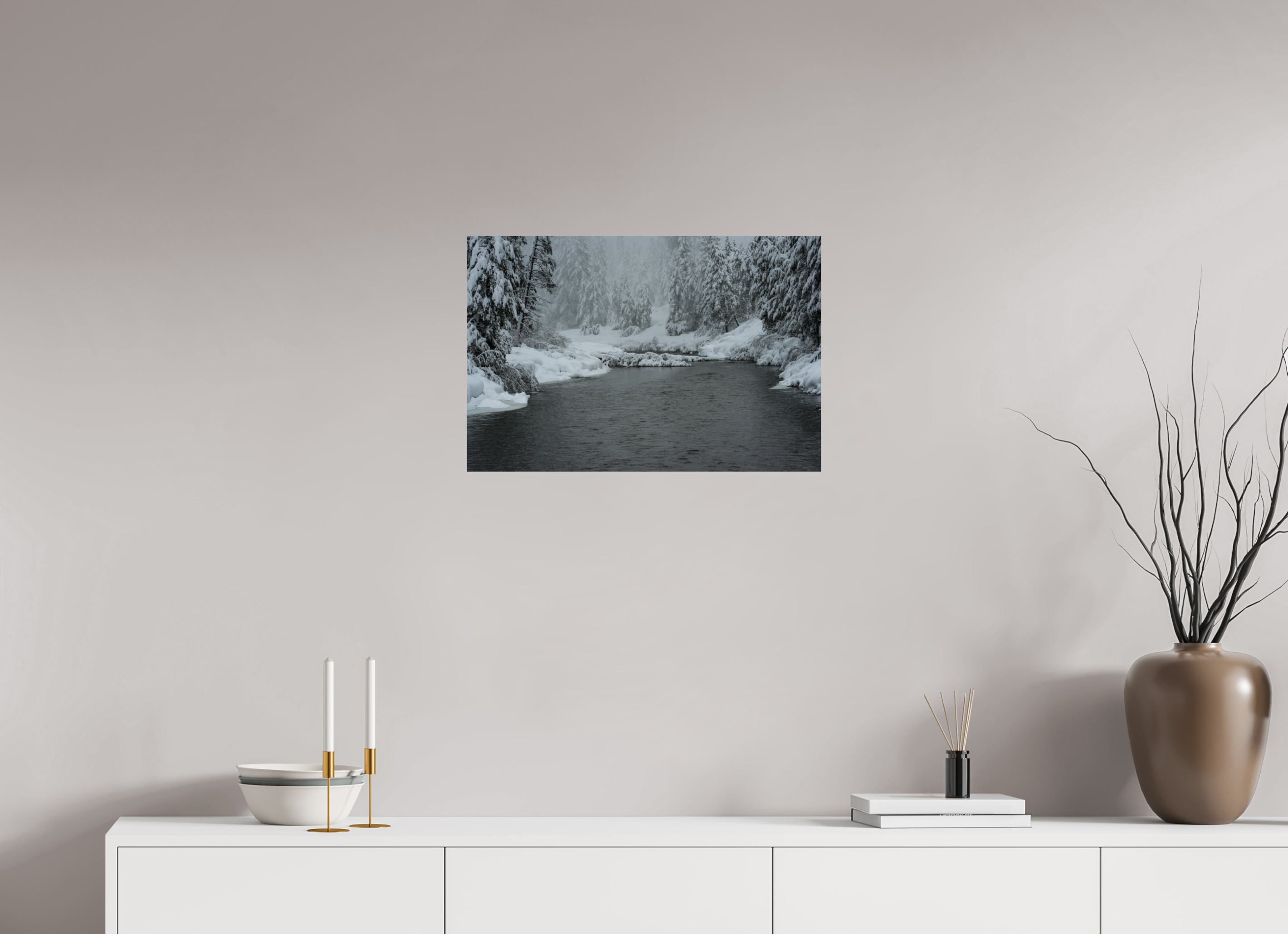 24 x 16″, Photo Print On Fuji Crystal DP II Winter in Tahoe stream 09