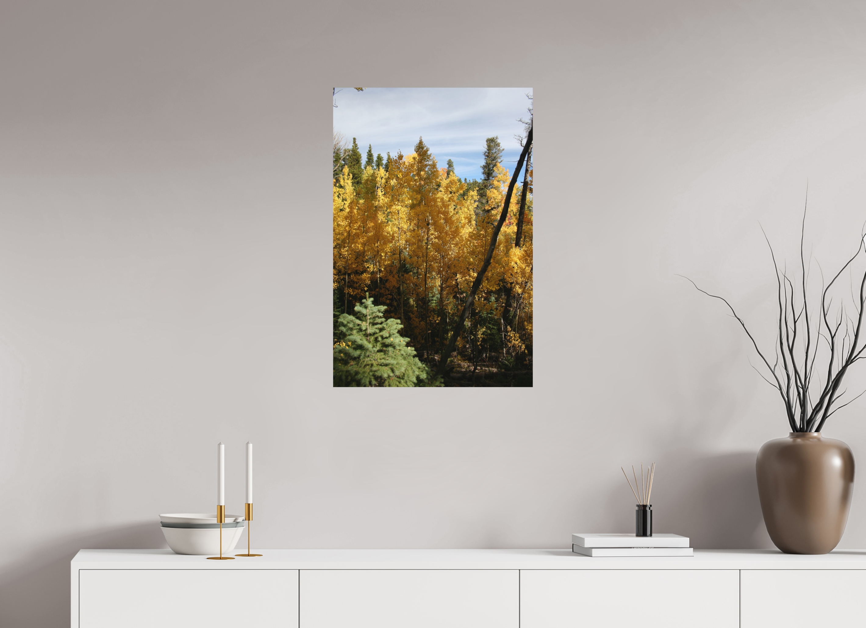 20 x 30″, Direct Print on Aluminum Dibond Yellow Aspen 01