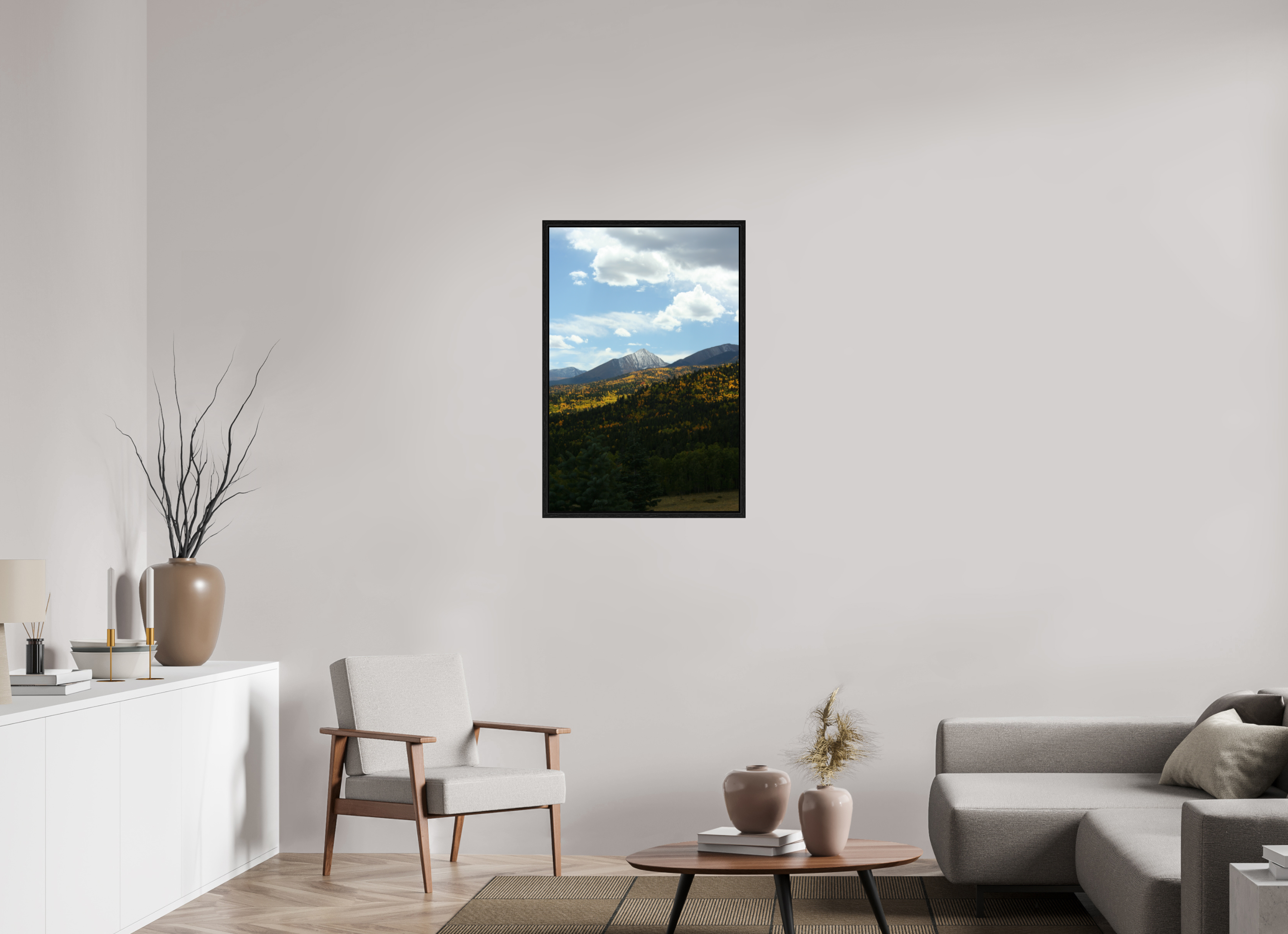 24 x 36″, Floater Frame Sangre de Cristo Mountains in the Fall - Vertical