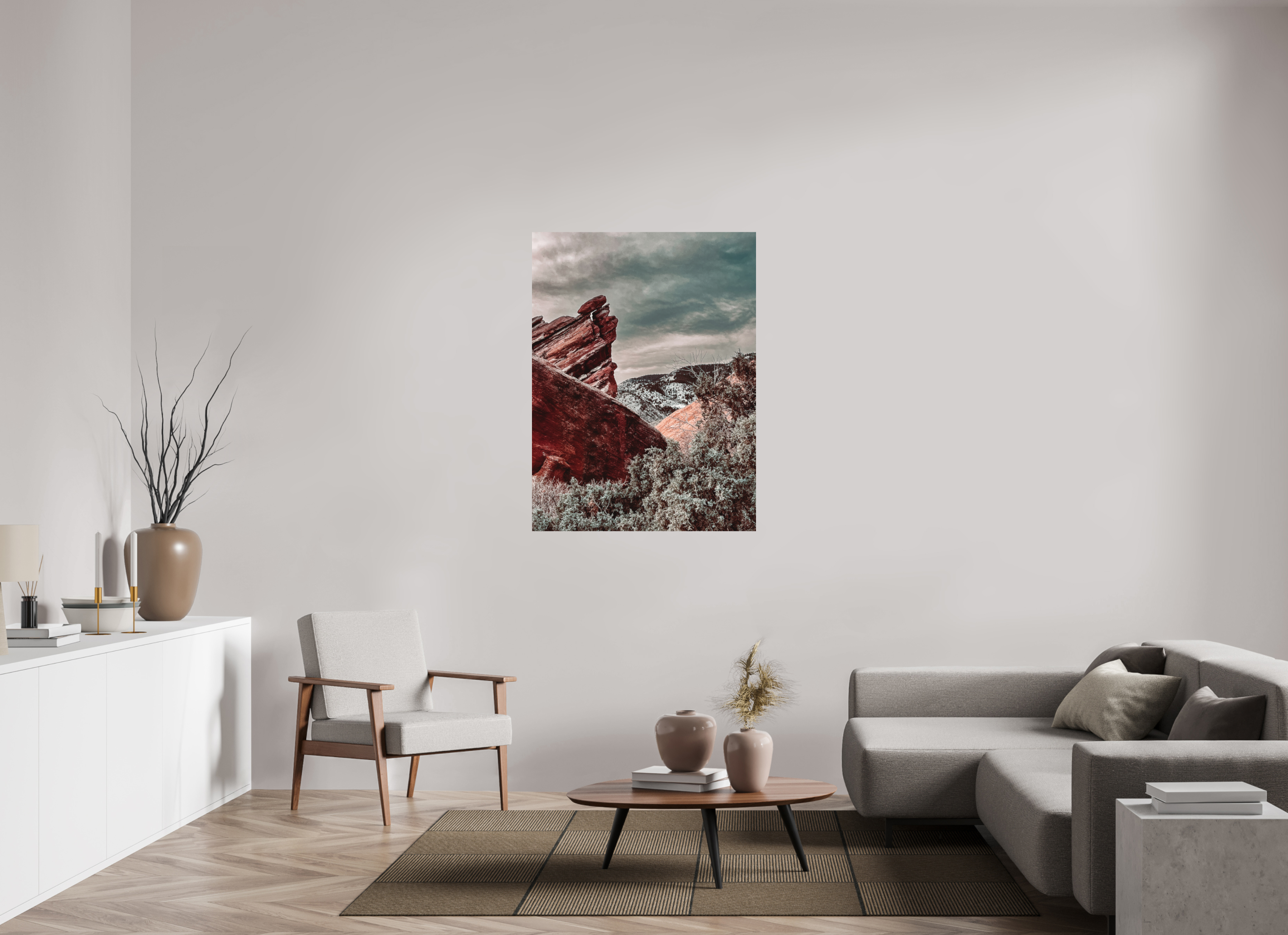 36 x 48″, Direct Print on Aluminum Dibond Red Rocks at dawn 01