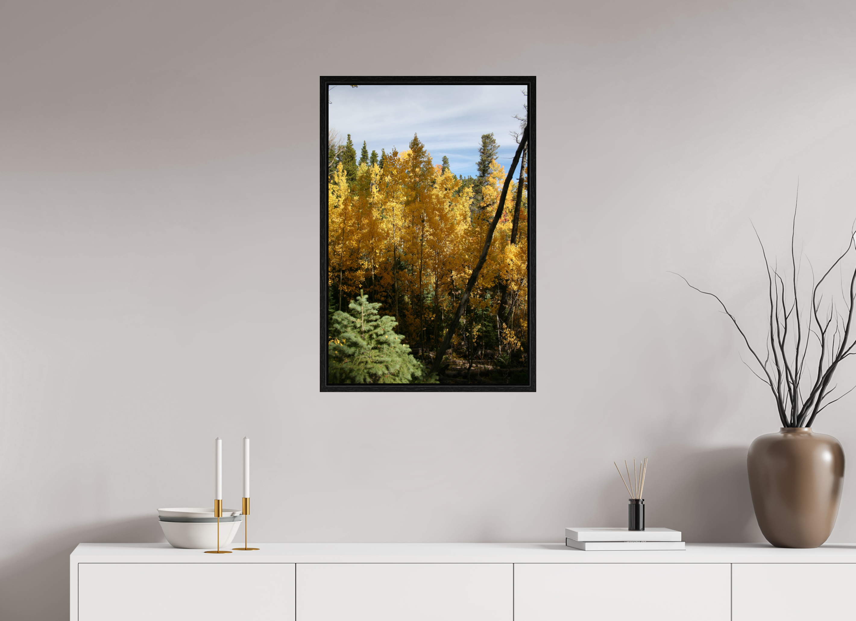 20 x 30″, Floater Frame Yellow Aspen 01