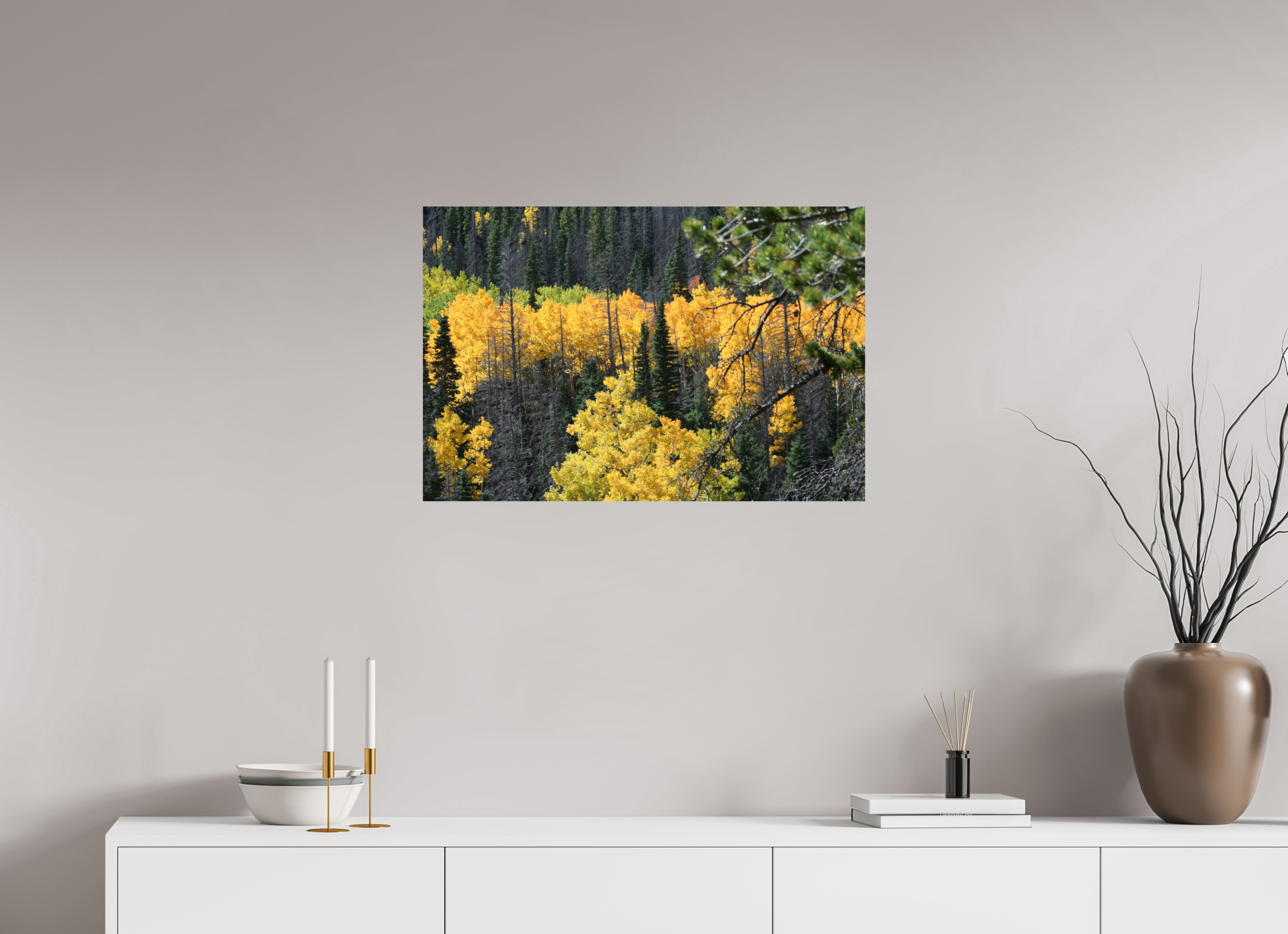 30 x 20″, Photo Print with Protective Lamination Mountain Valley In Fall 03